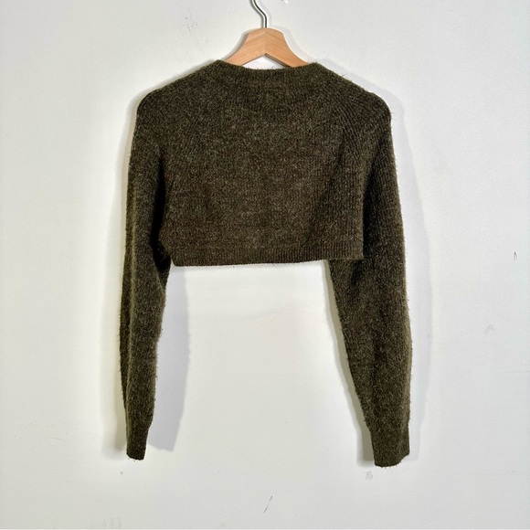 H&M Cropped Sweater Cozy Forest Green - Picture 8 of 8